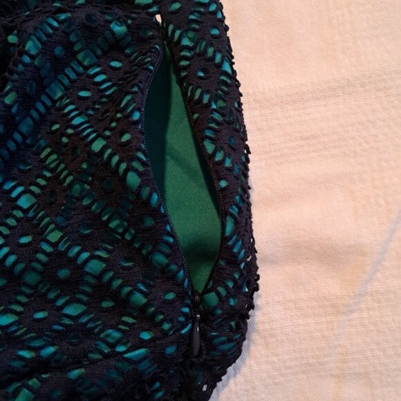 Lane Bryant women's size 18 overlay dress black and teal, VGUC - Picture 7 of 10